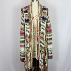 Multicolor knit Free People sweater duster 60s 70s